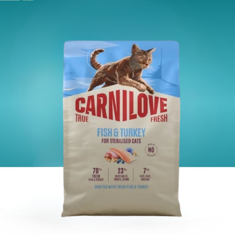 كارنيلوف ترو فريش طعام جاف للقطط المعقمة بالسمك والديك الرومي | Carnilove True Fresh