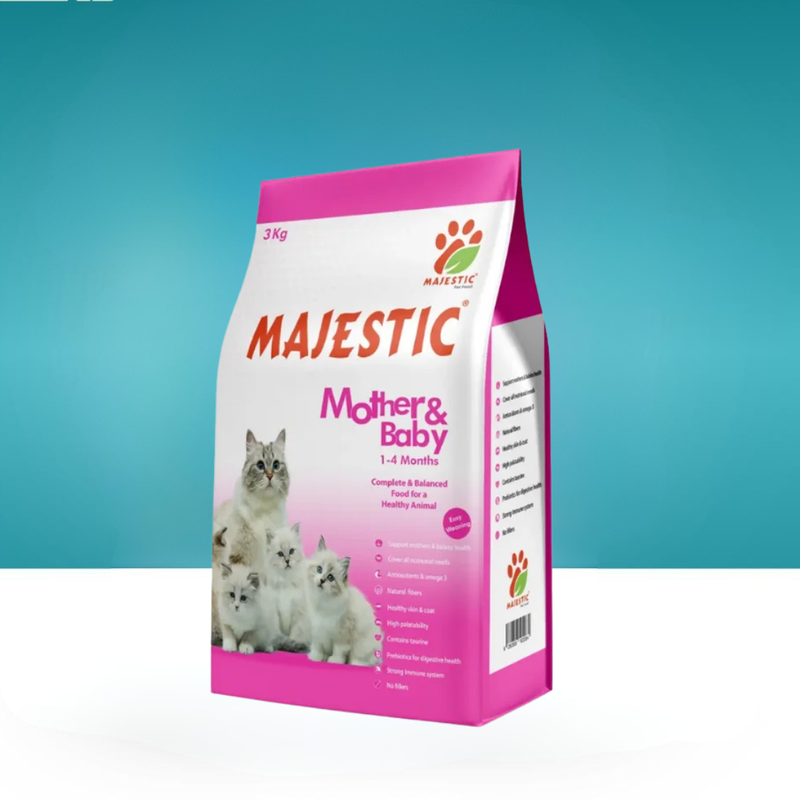ماجستيك ماذر آند بيبي طعام جاف للأمهات والقطط الصغيرة من 1 إلى 4 أشهر – 3 كيلو | Majestic Mother & Baby